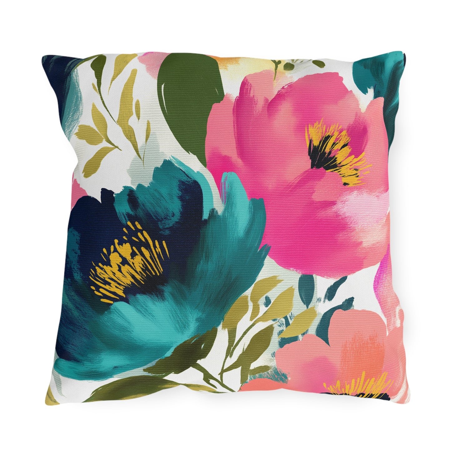 Painterly Petals Outdoor Pillow