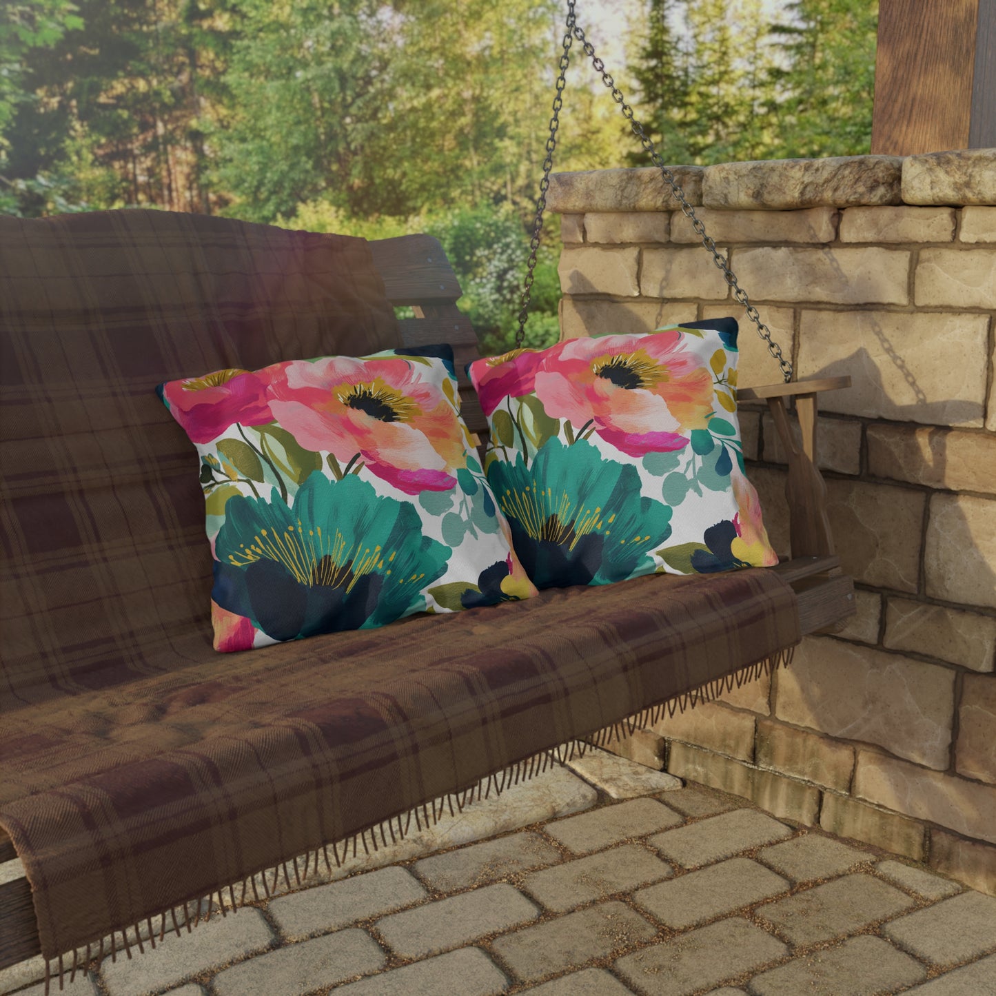 Radiant Blooms Outdoor Pillows