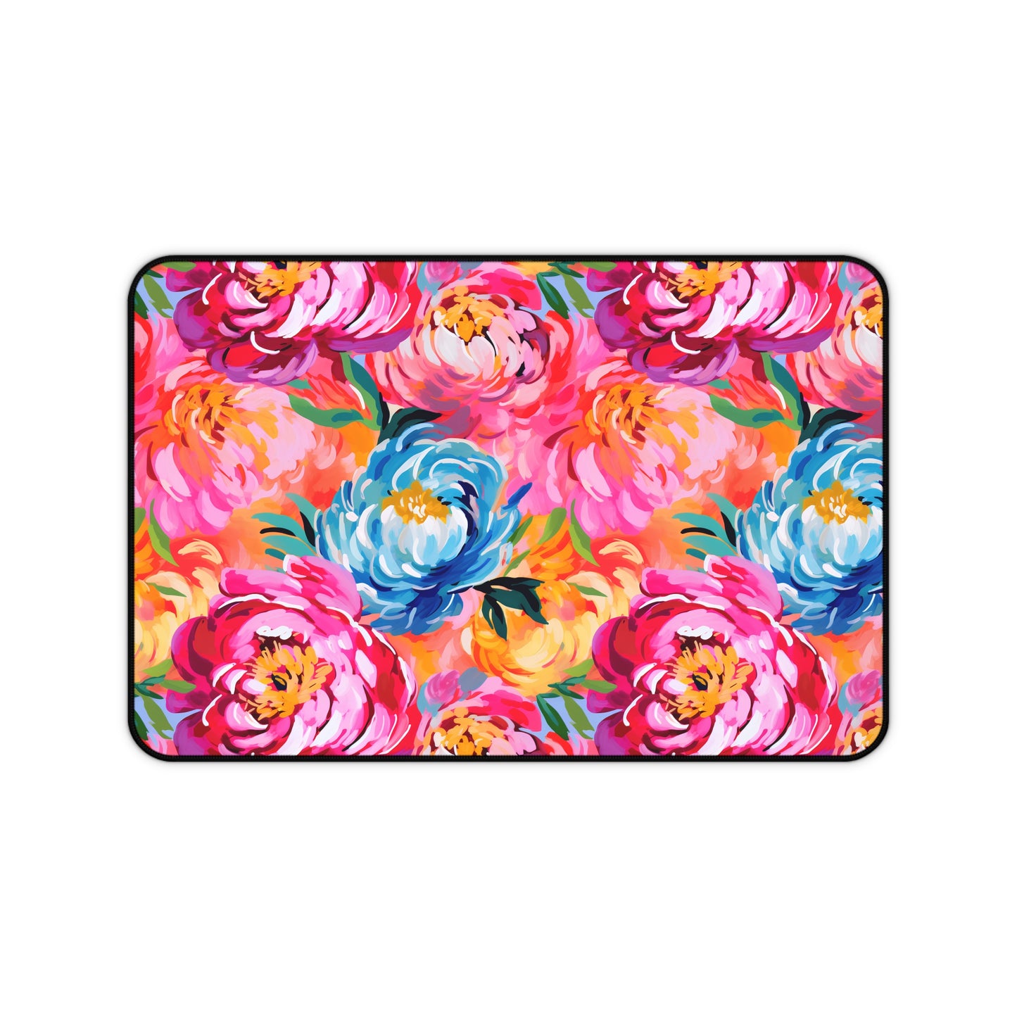 Painted Peonies Desk Mat
