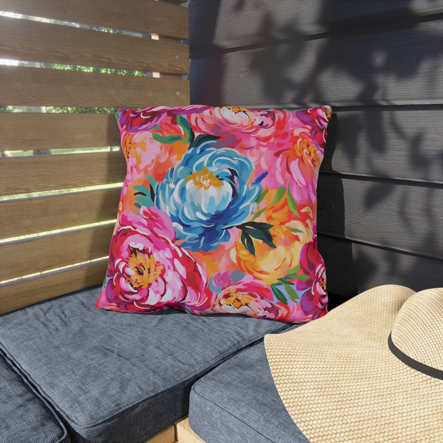 Painted Peonies Porch Pillow