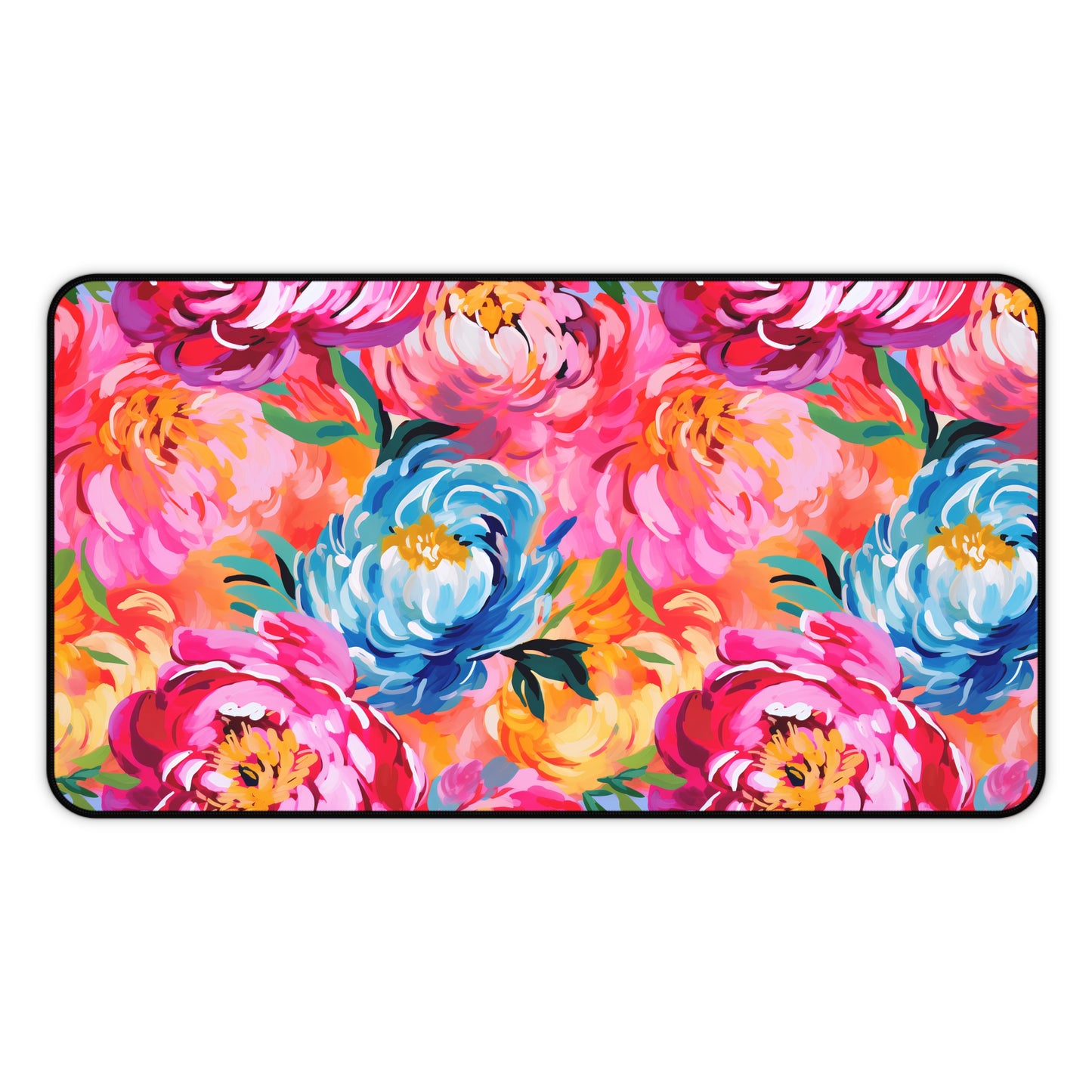 Painted Peonies Desk Mat
