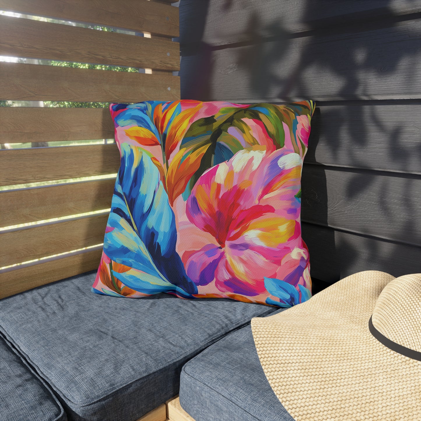 Painted Palms Outdoor Pillow