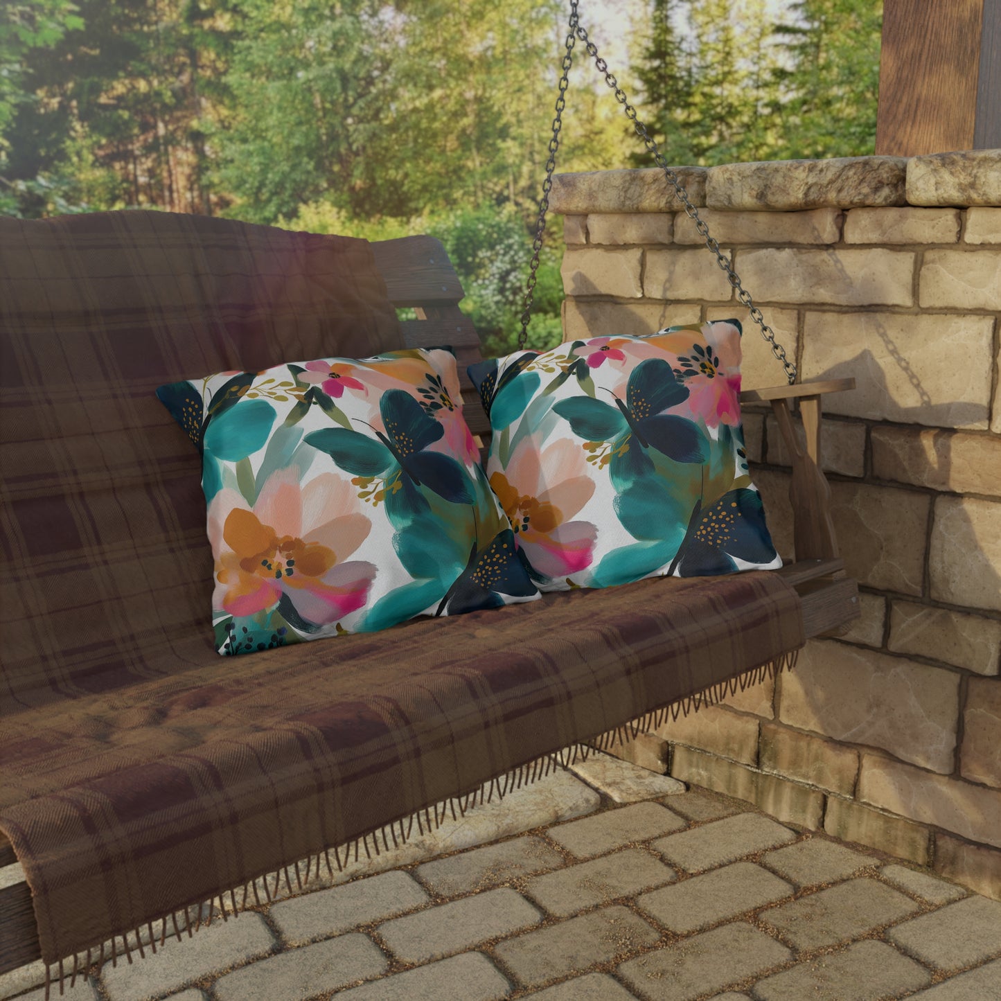 Flutter Blooms Outdoor Pillows