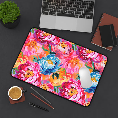 Painted Peonies Desk Mat