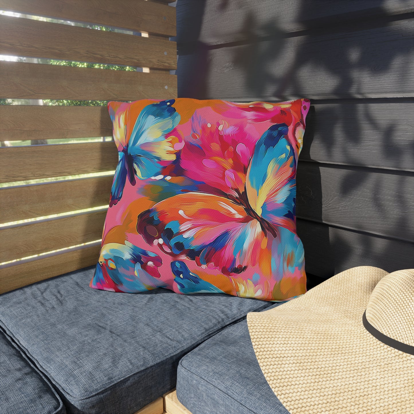 Painted Butterflies Outdoor Pillow