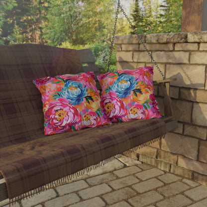 Painted Peonies Porch Pillow