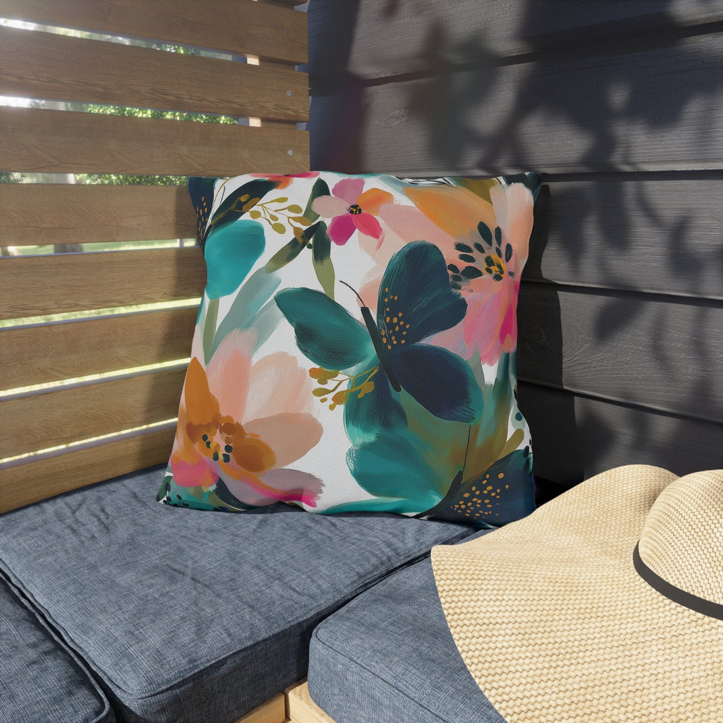 Flutter Blooms Outdoor Pillows