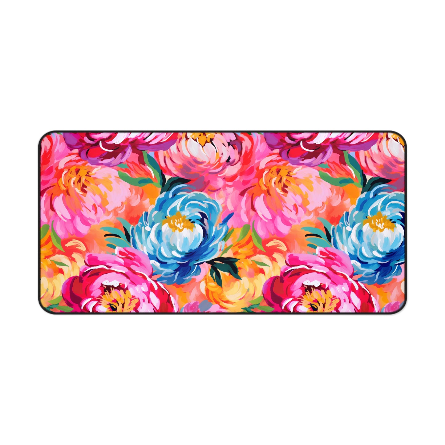 Painted Peonies Desk Mat