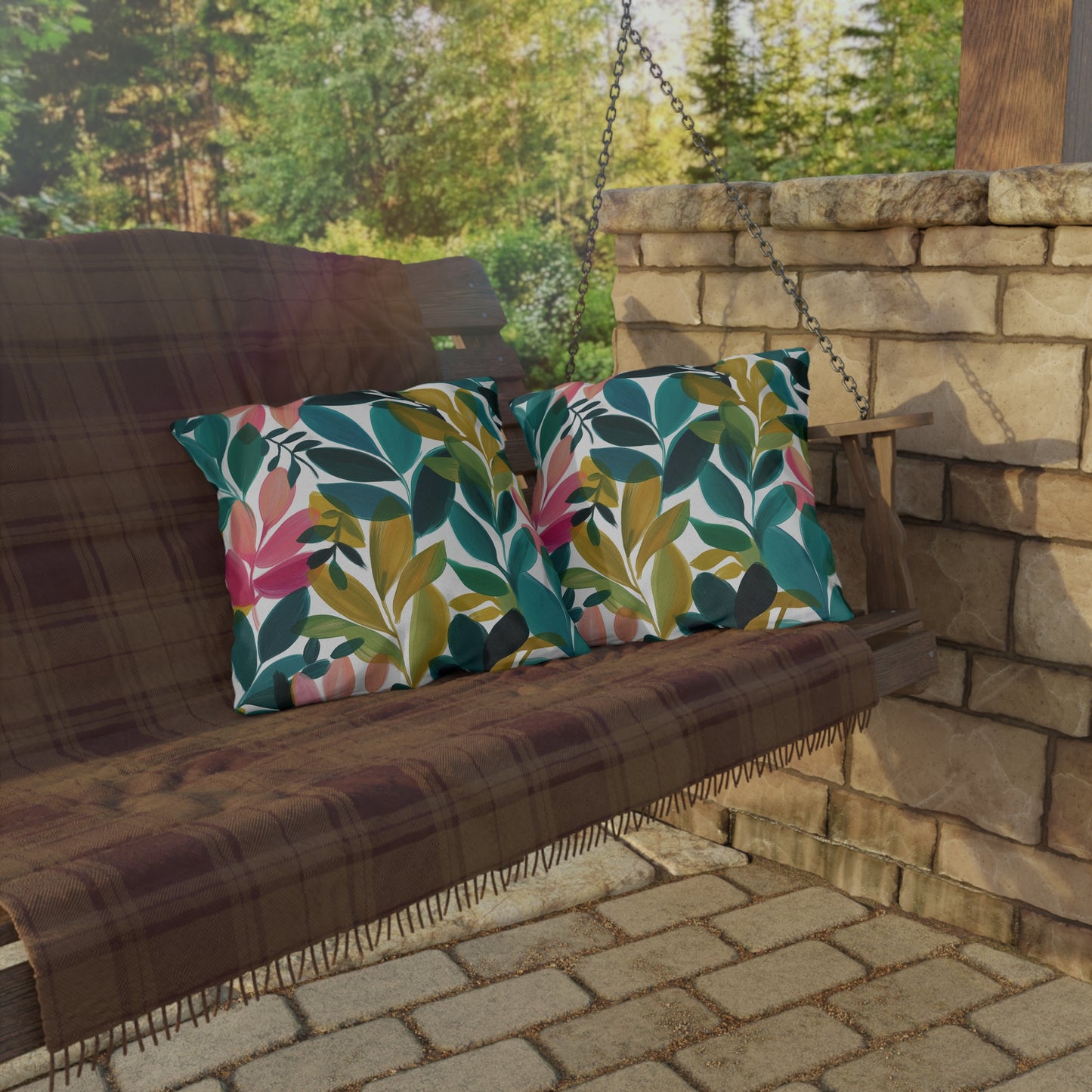 Painterly Palms Outdoor Pillow
