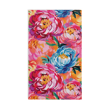 Painted Peonies Hand Towel