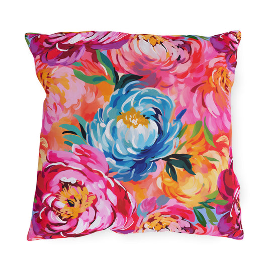 Painted Peonies Porch Pillow