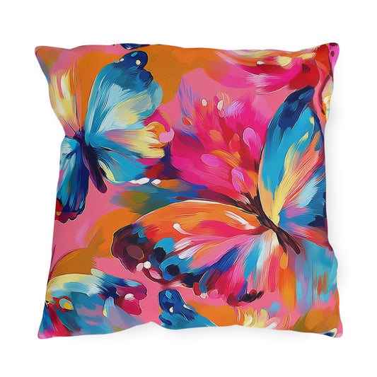 Painted Butterflies Outdoor Pillow