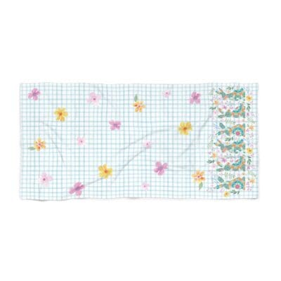 Blooming Bunnies Luxury Beach Towel