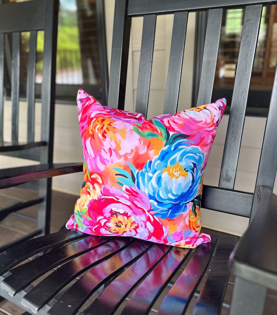 Peonies porch pillow